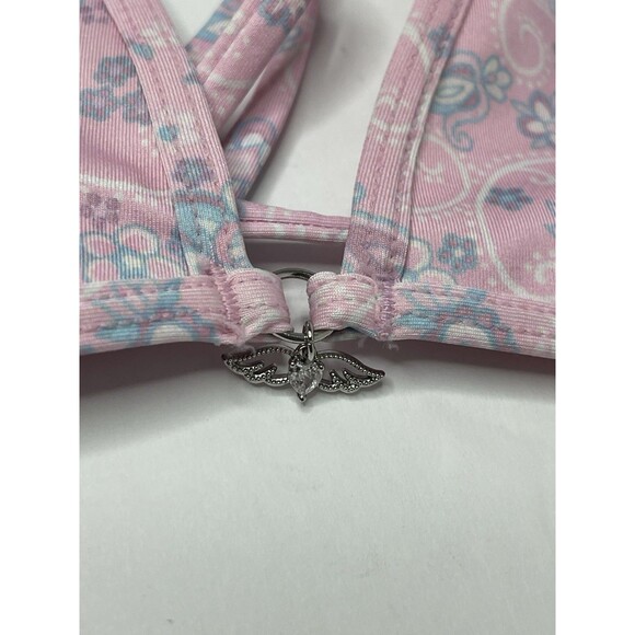 Frankie's Bikinis x Victorias Secret Pink Triangle Tie Halter Swim Top Large - Picture 2 of 6